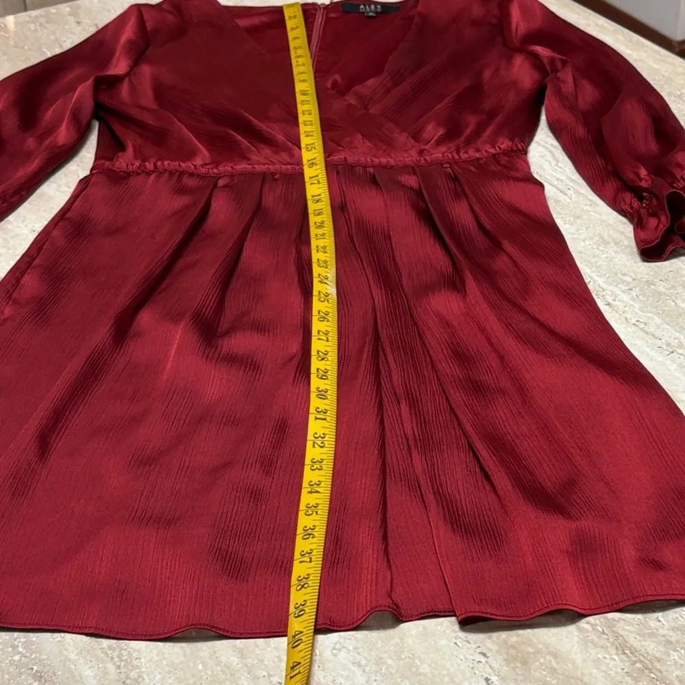 NWOT-Alex Marie Deep Red Long Sleeve Dress - Picture 10 of 13